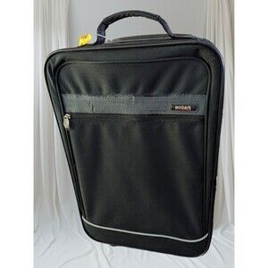 Embark Rolling Carry On Black Wheels Suitcase Extendable Handle Front Pocket